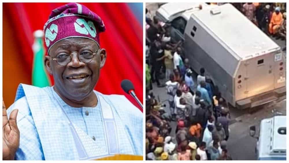The bullion vans were mistakenly sent to the wrong location, not Tinubu's residence.